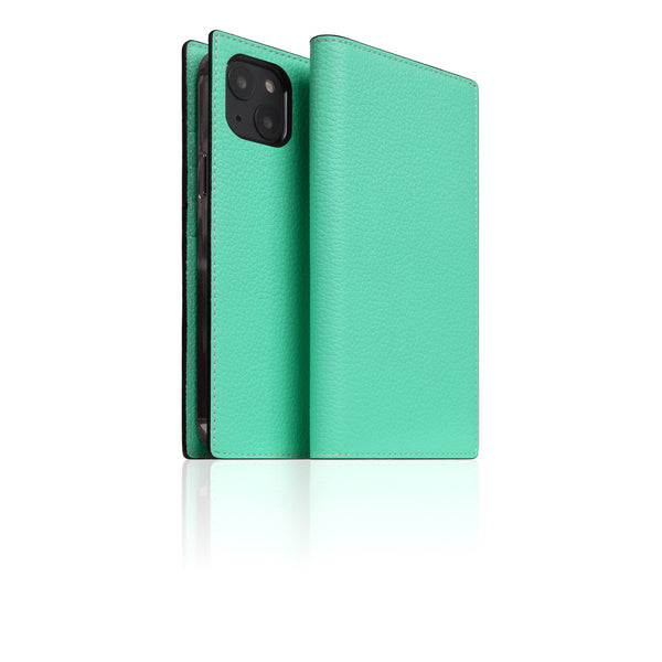 D8 Neon Full Grain Leather Diary Case for iPhone 14 Plus (Teal)