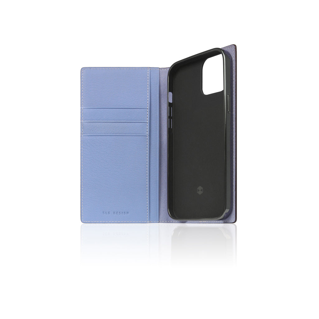 D9 France Chevere Sully Leather Diary Case for iPhone 13 mini (Blue Vista)