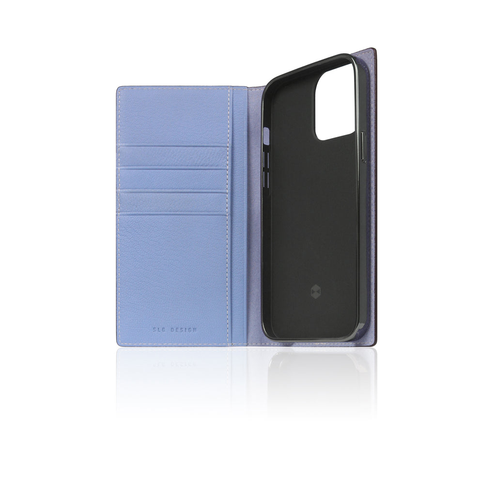 D9 France Chevere Sully Leather Diary Case for iPhone 13 Pro (Blue Vista)