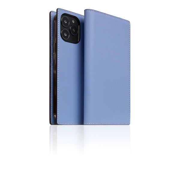 D9 France Chevere Sully Leather Diary Case for iPhone 13 Pro Max (Blue Vista)