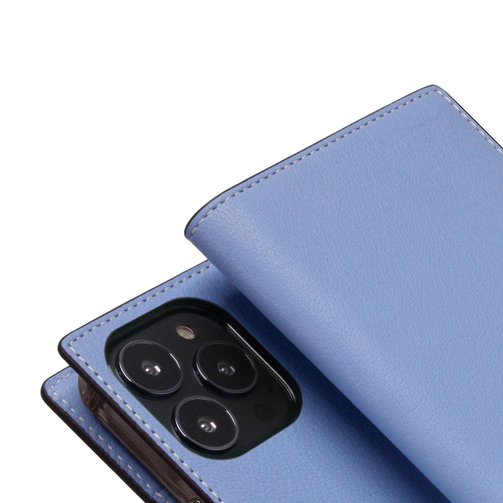 D9 France Chevere Sully Leather Diary Case for iPhone 14 Pro Max (Blue Vista)