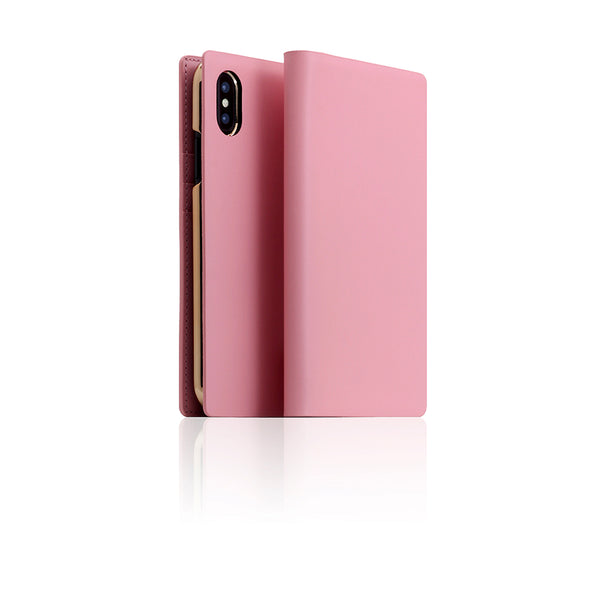 D5 Calf Skin Leather Case for iPhone X / XS B.Pink