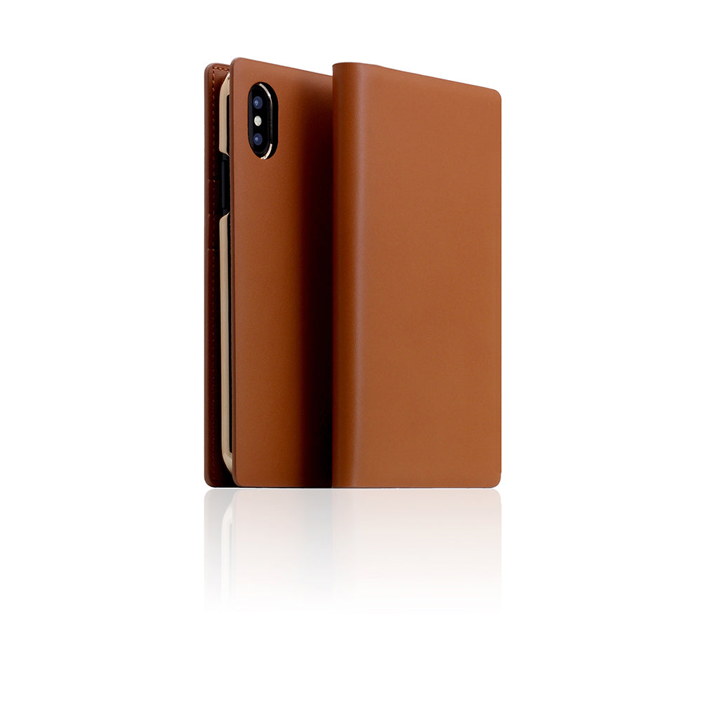 D5 Calf Skin Leather Case for iPhone X / XS Camel