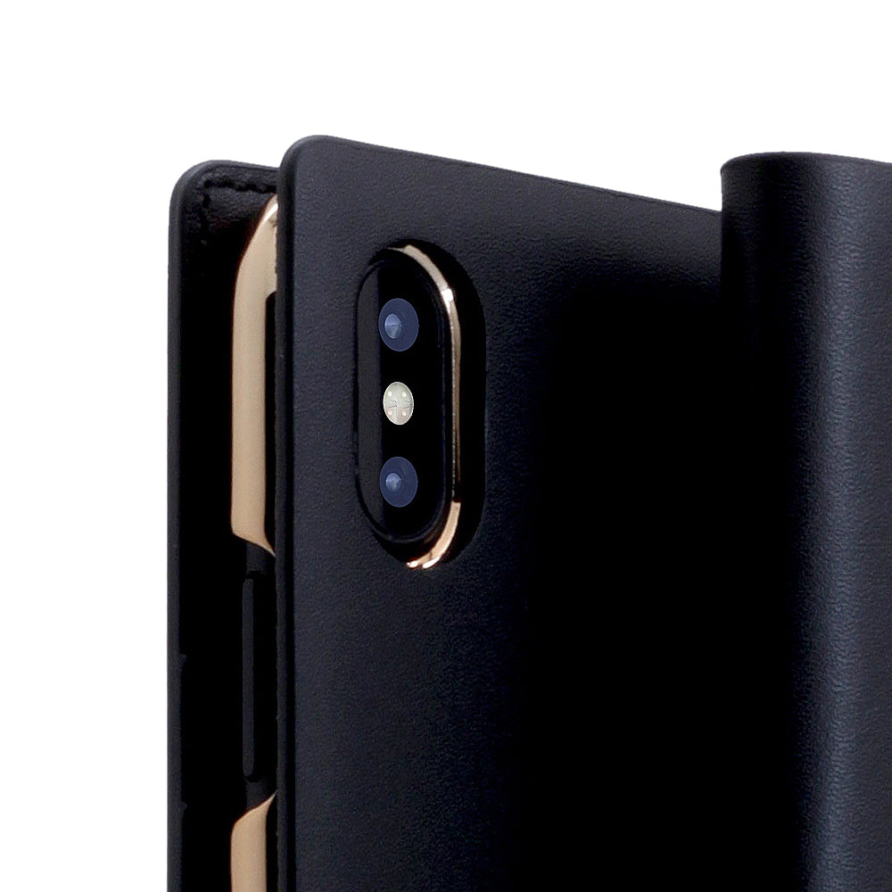 D5 Calf Skin Leather Case for iPhone X / XS Black