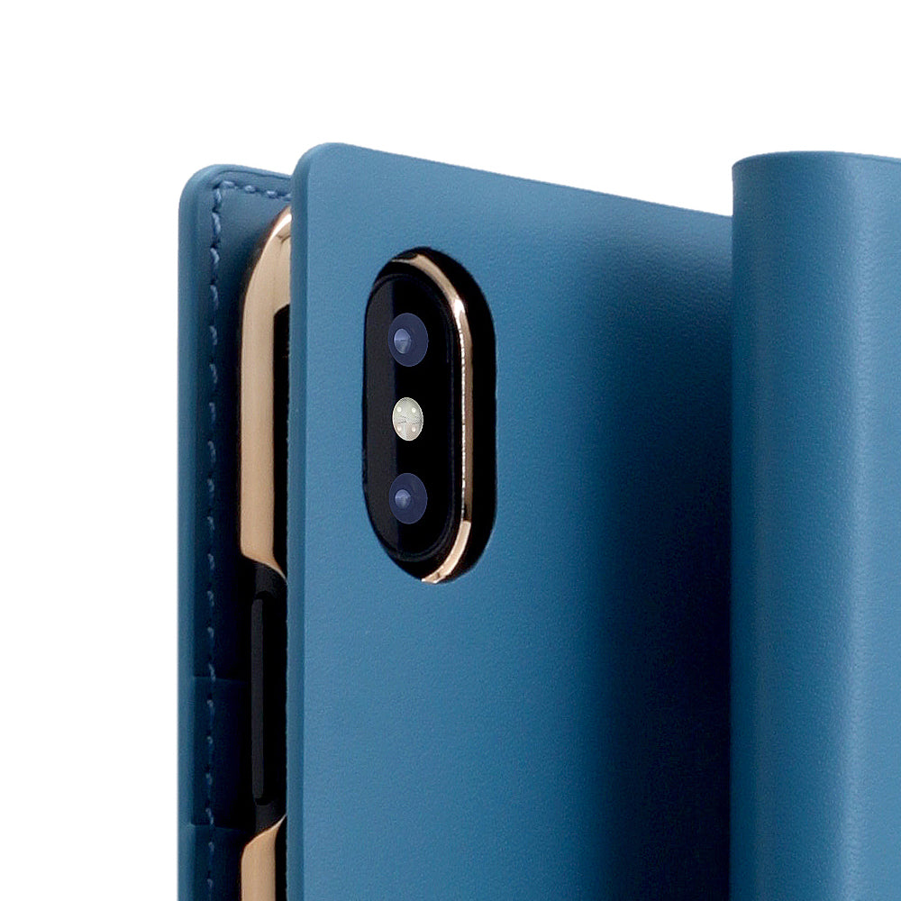 D5 Calf Skin Leather Case for iPhone X / XS Blue