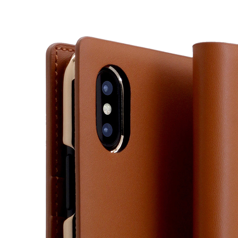 D5 Calf Skin Leather Case for iPhone X / XS Camel