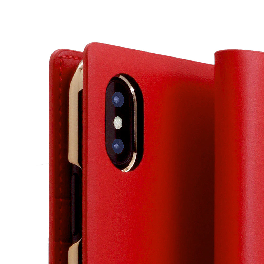 D5 Calf Skin Leather Case for iPhone X / XS Red