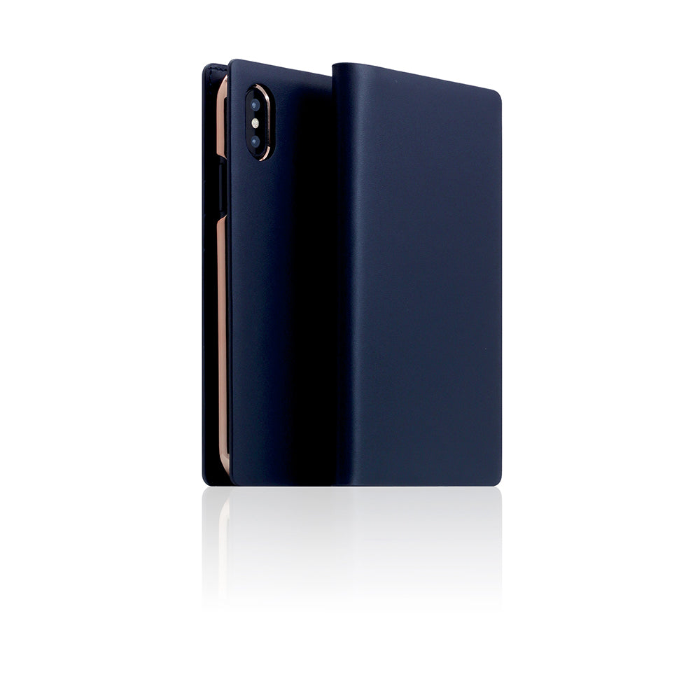 D5 Calf Skin Leather Case for iPhone X / XS Navy
