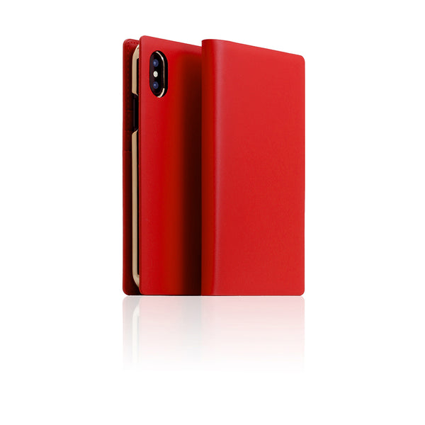 D5 Calf Skin Leather Case for iPhone X / XS Red
