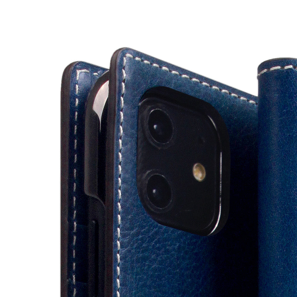 D+ Italian Temponata Leather Case for iPhone 11 Blue Tan