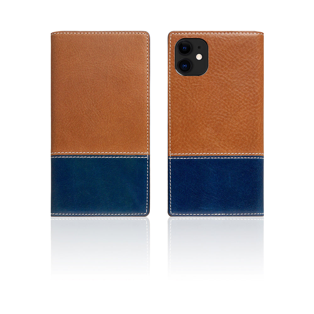 D+ Italian Temponata Leather Case for iPhone 11 Tan Blue
