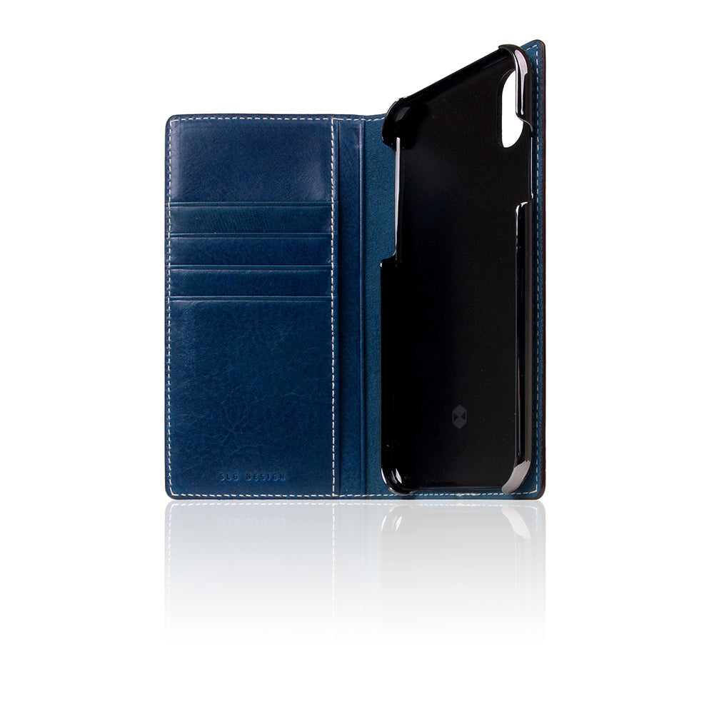 D+ Italian Temponata Leather Case for iPhone 11 Blue Tan
