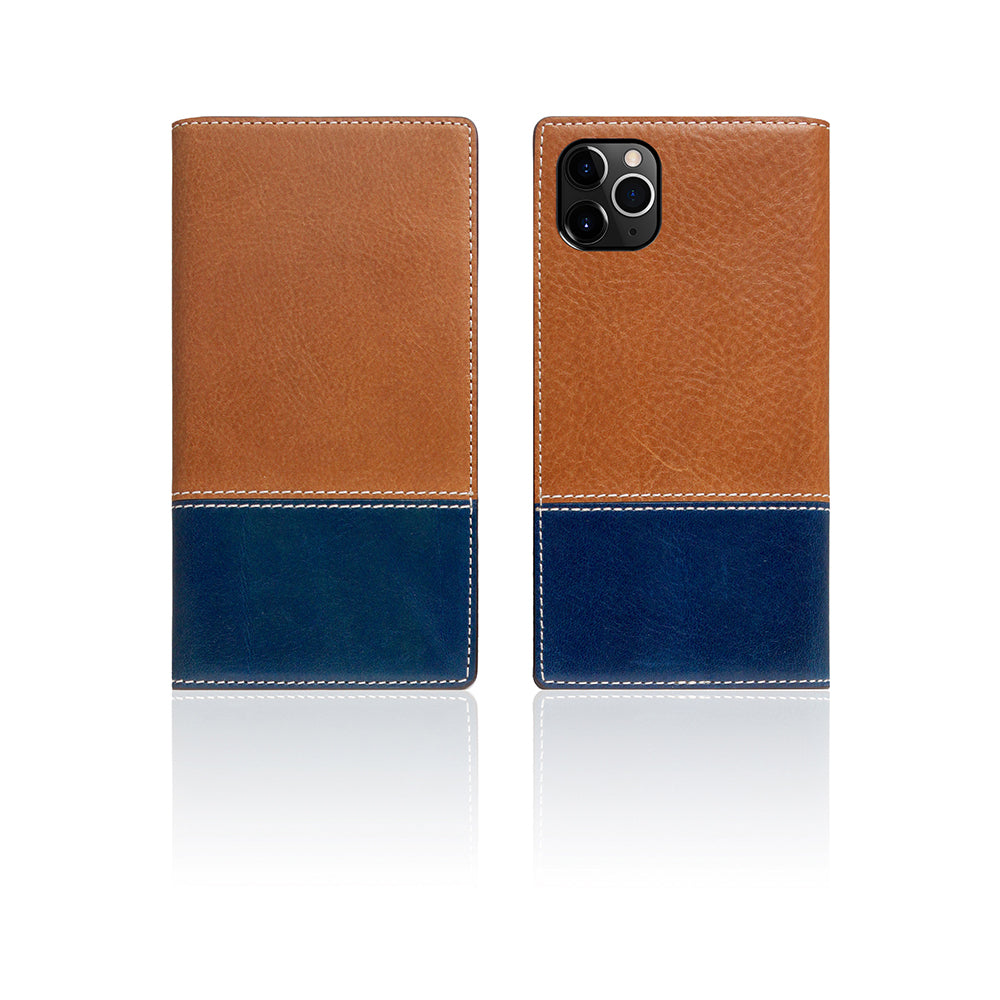 D+ Italian Temponata Leather Case for iPhone 11 Pro Tan Blue