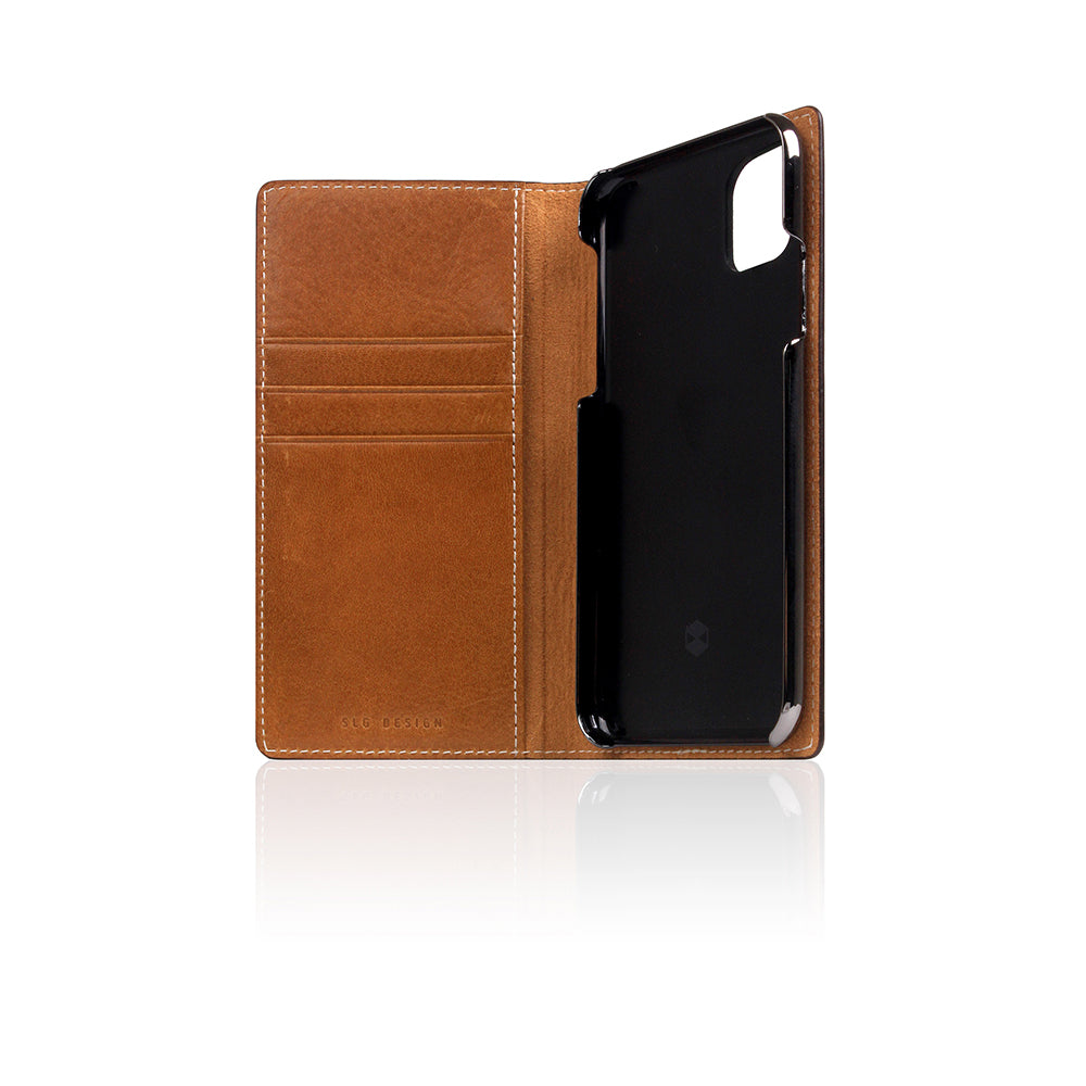 D+ Italian Temponata Leather Case for iPhone 11 Pro Tan Blue