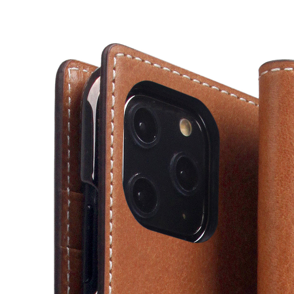 D+ Italian Temponata Leather Case for iPhone 11 Pro Max Tan Blue