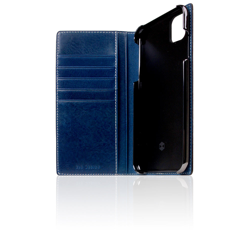 D+ Italian Temponata Leather Case for iPhone 11 Pro Max Blue Tan
