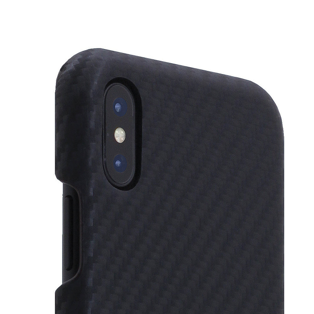 D+ Italian Carbon Leather Back Case for iPhone X / XS Black