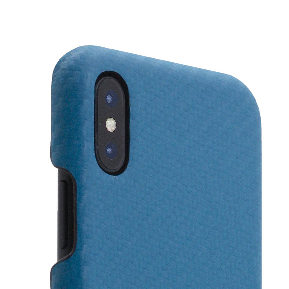 D+ Italian Carbon Leather Back Case for iPhone X / XS Blue
