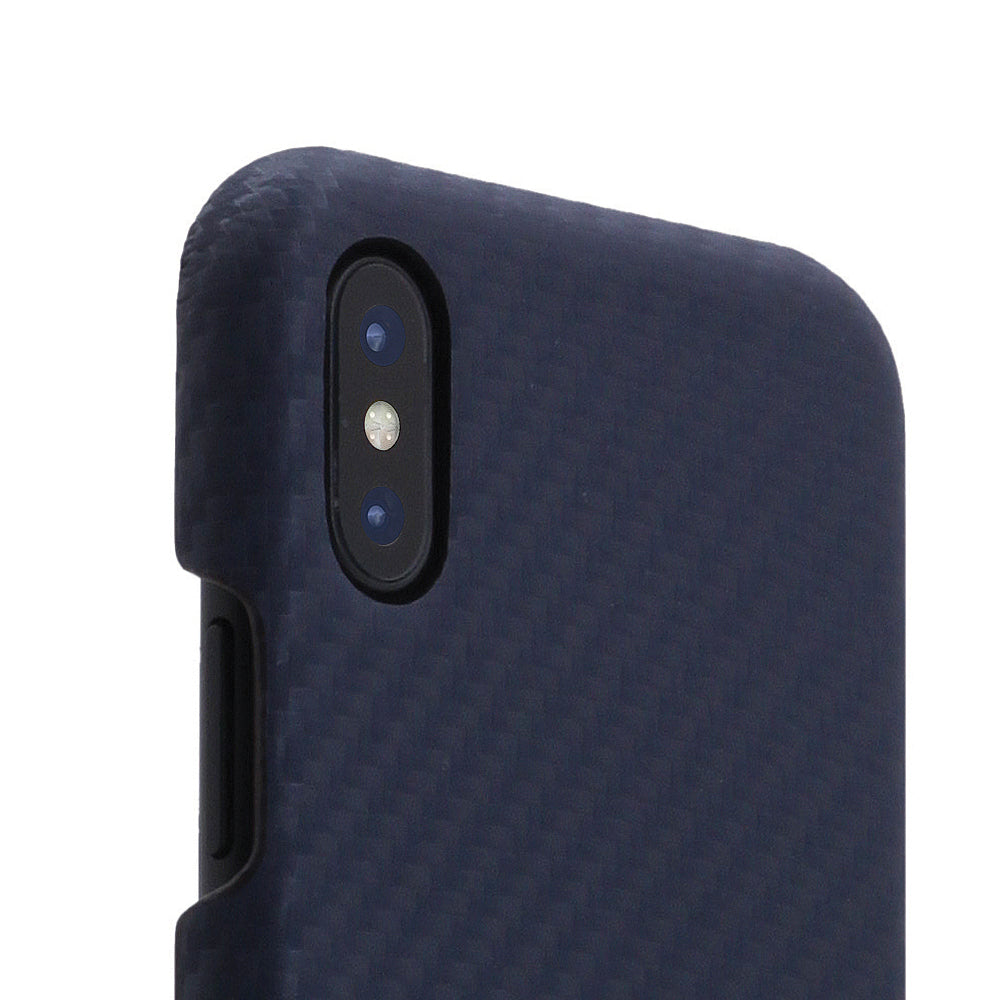 D+ Italian Carbon Leather Back Case for iPhone X / XS Navy