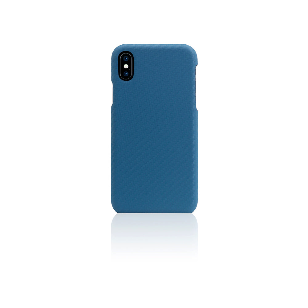 D+ Italian Carbon Leather Back Case for iPhone X / XS Blue
