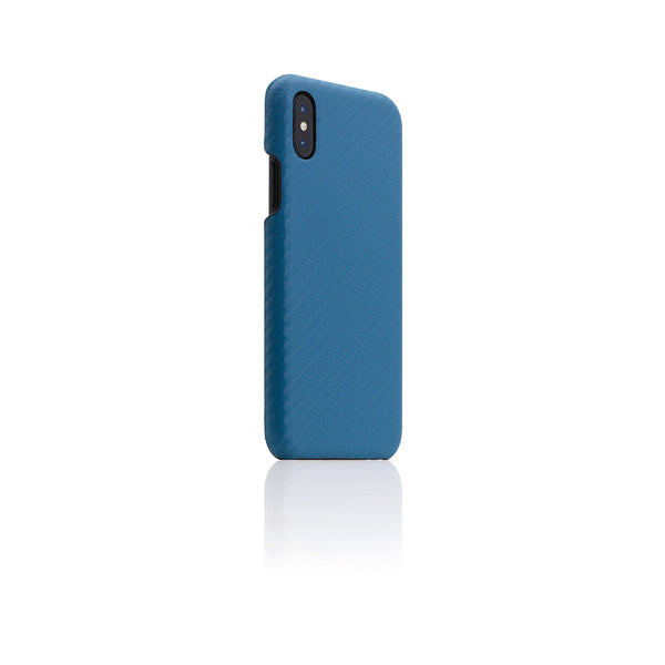 D+ Italian Carbon Leather Back Case for iPhone X / XS Blue