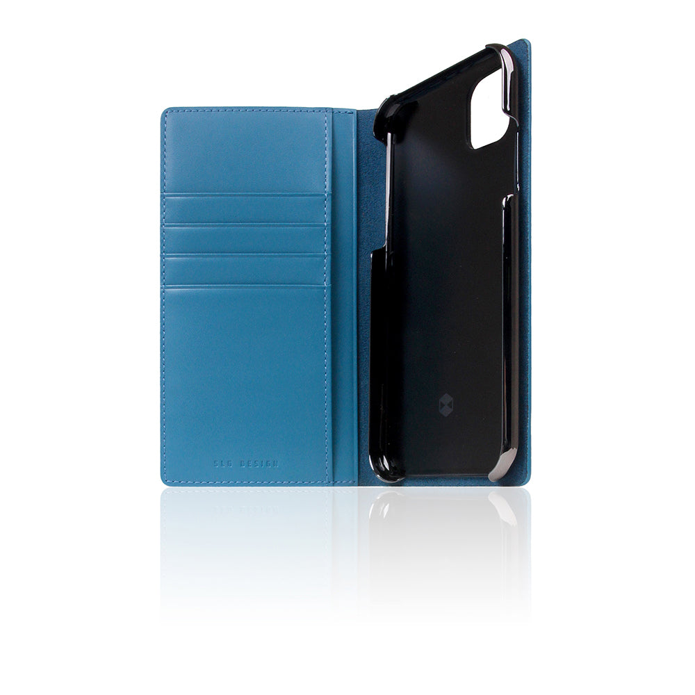D+ Italian Carbon Leather Diary Case for iPhone 11 (Blue)