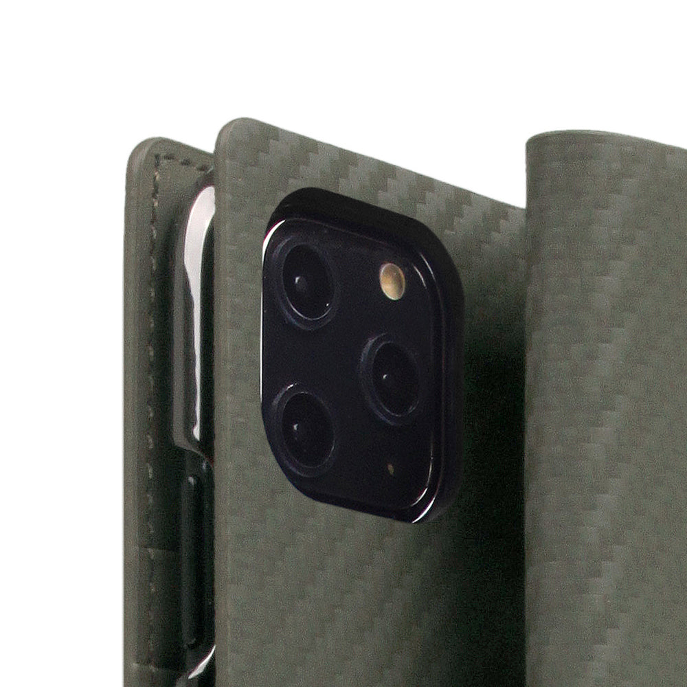 D+ Italian Carbon Leather Case for iPhone 11 Pro Khaki