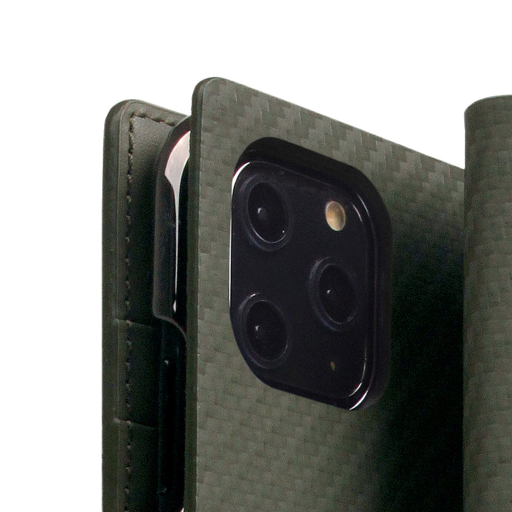 D+ Italian Carbon Leather Case for iPhone 11 Pro Max Khaki