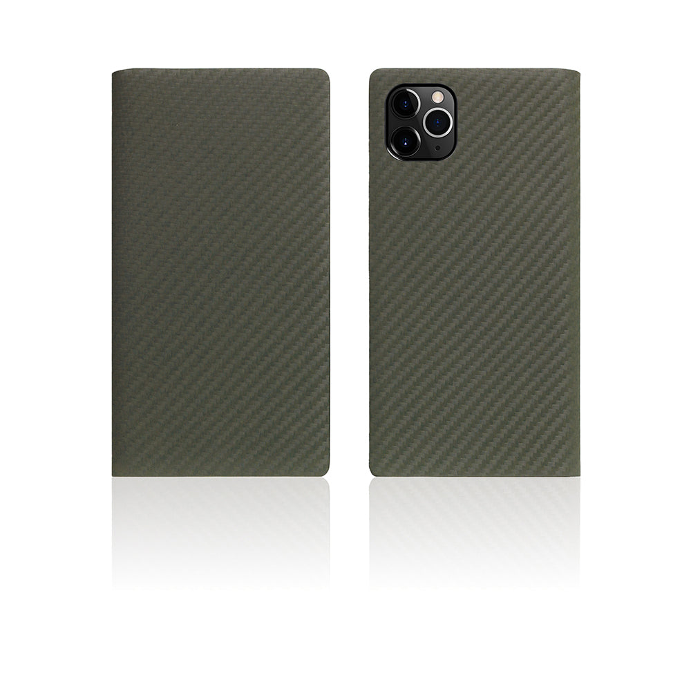 D+ Italian Carbon Leather Case for iPhone 11 Pro Max Khaki