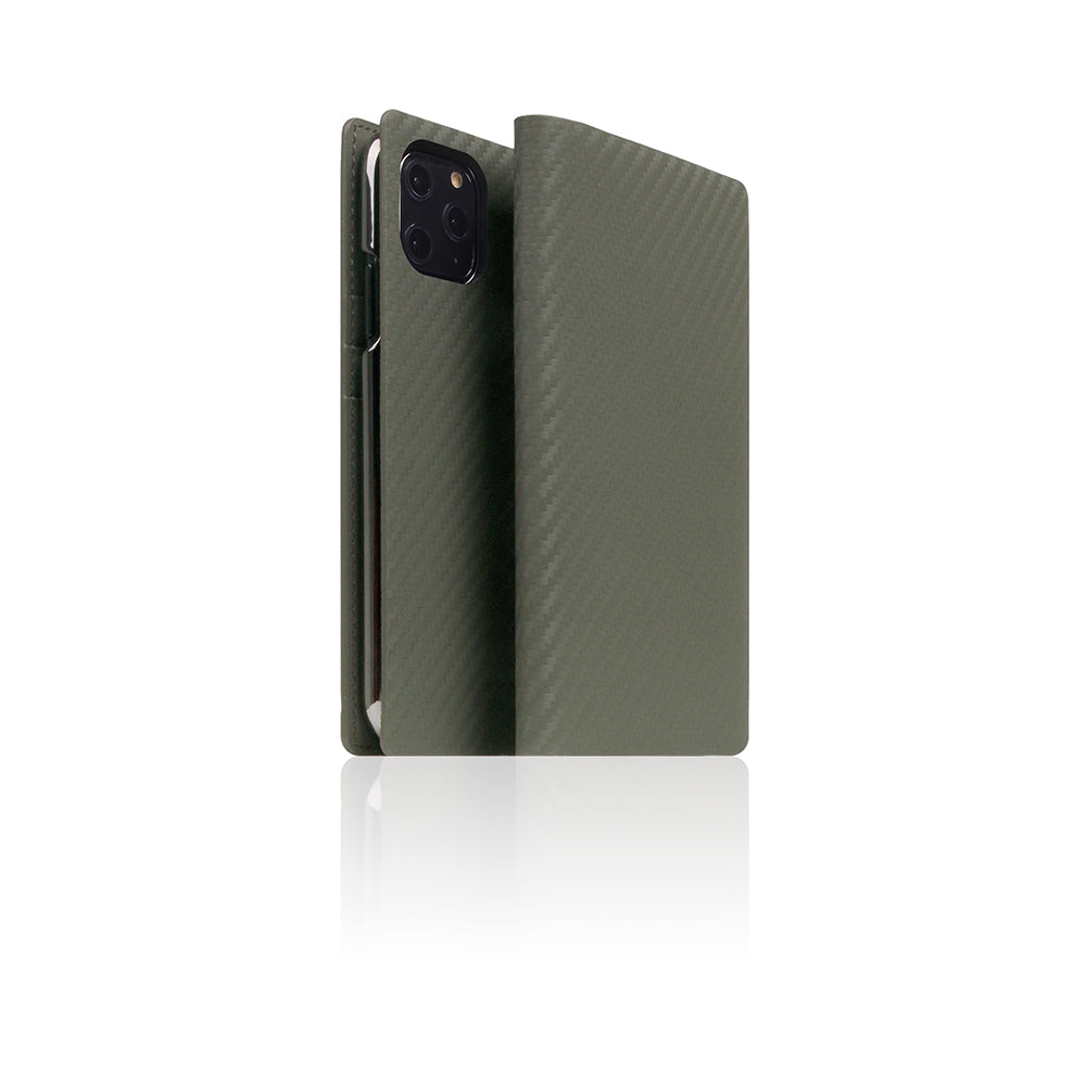 D+ Italian Carbon Leather Case for iPhone 11 Pro Khaki