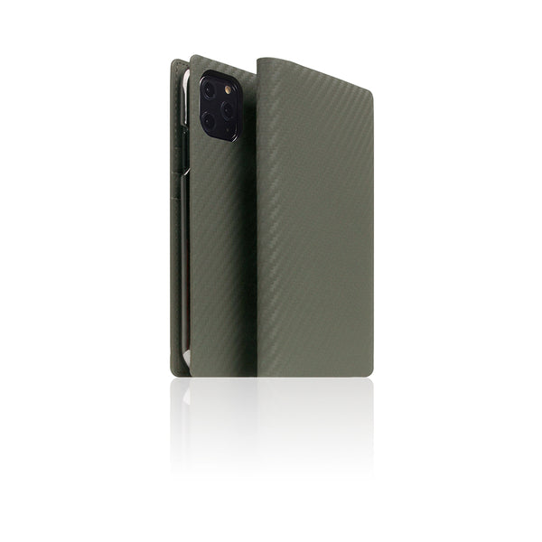 D+ Italian Carbon Leather Case for iPhone 11 Pro Khaki