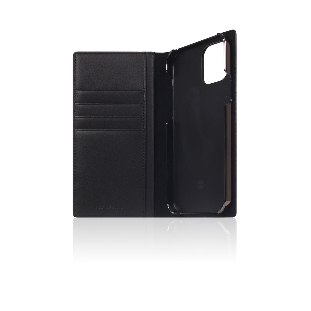 D+ Italian Carbon Leather Diary Case for iPhone 12 Pro Max (Black)