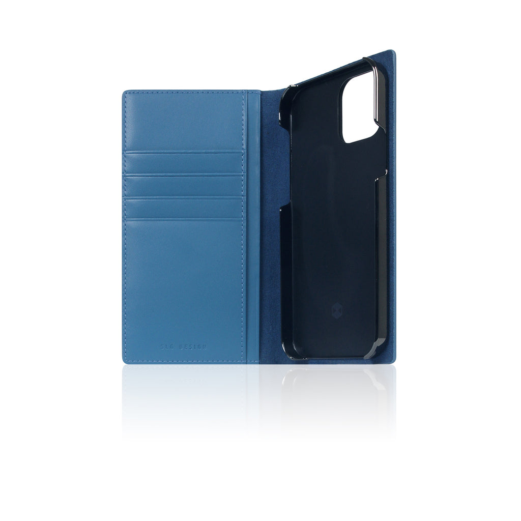 D+ Italian Carbon Leather Diary Case for iPhone 12 Pro Max (Blue)