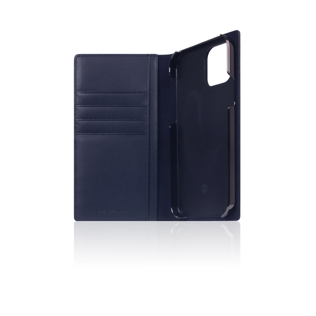 D+ Italian Carbon Leather Diary Case for iPhone 12 Pro Max (Navy)