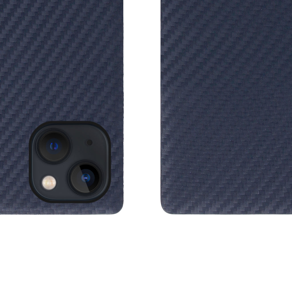 D+ Italian Carbon Leather Diary Case for iPhone 13 (Navy)