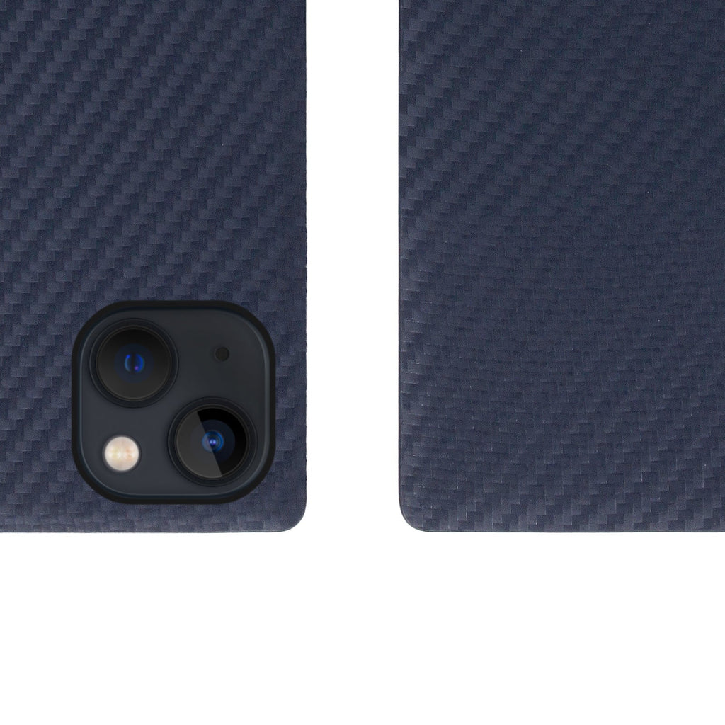 D+ Italian Carbon Leather Diary Case for iPhone 14 (Navy)