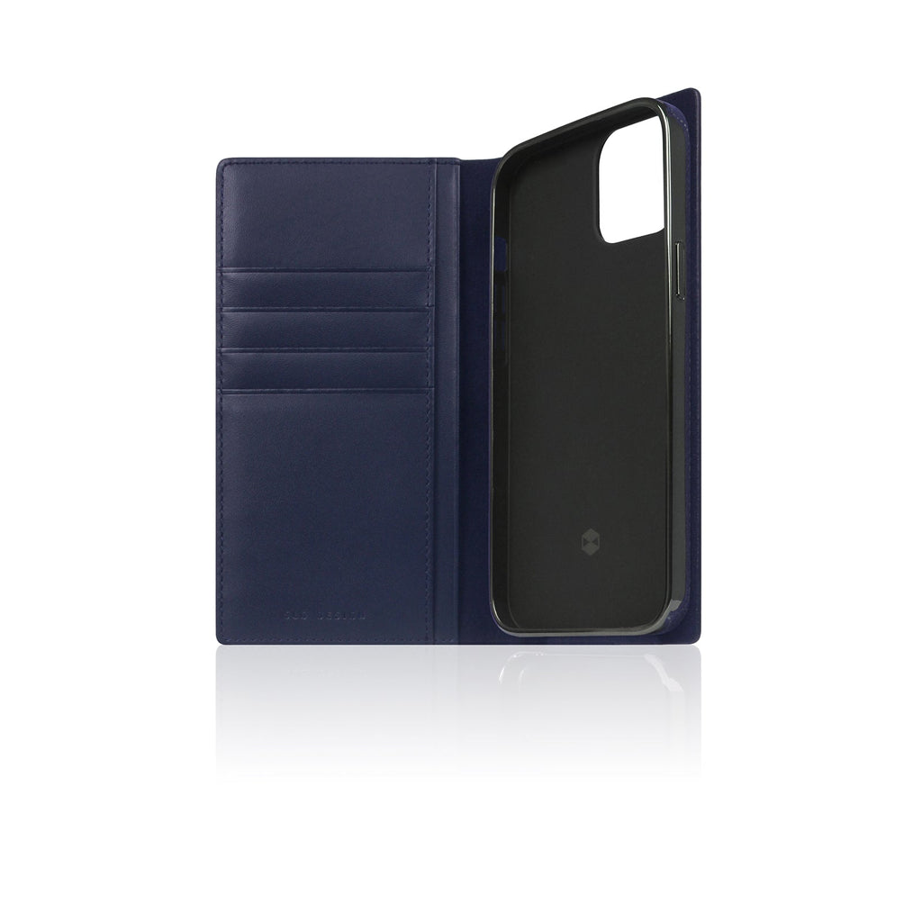 D+ Italian Carbon Leather Diary Case for iPhone 14 (Navy)