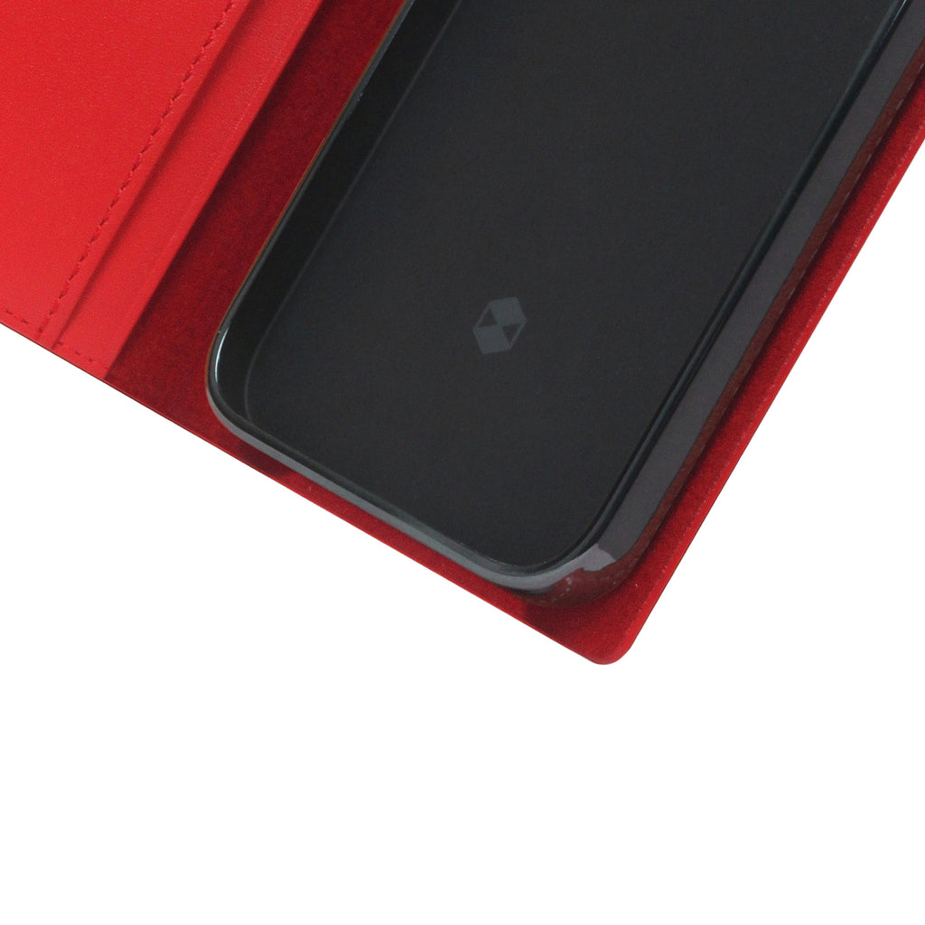 D+ Italian Carbon Leather Diary Case for iPhone 13 (Red)