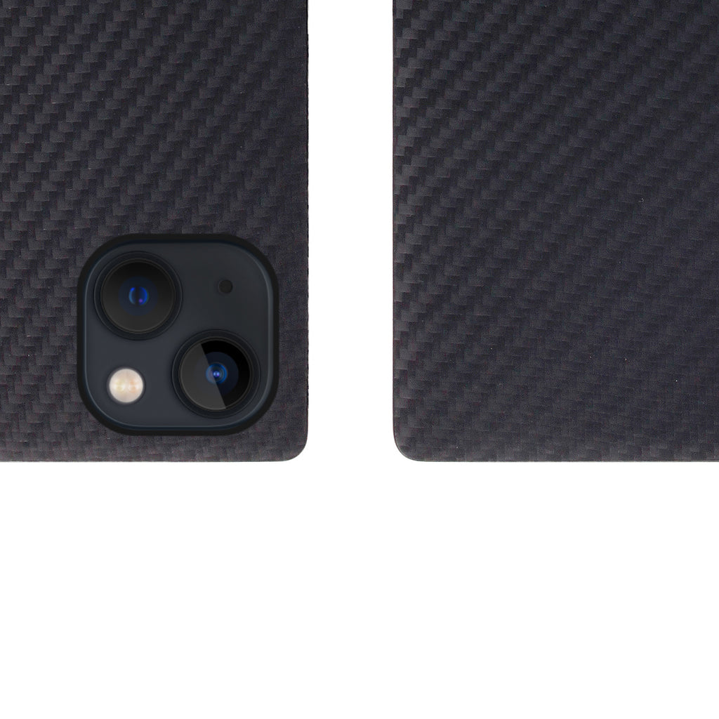 D+ Italian Carbon Leather Diary Case for iPhone 13 mini (Black)