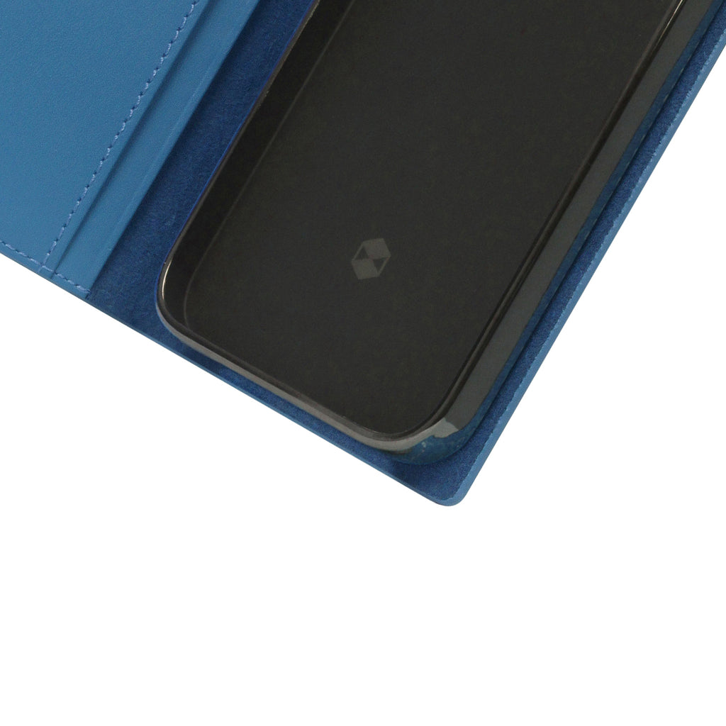 D+ Italian Carbon Leather Diary Case for iPhone 13 mini (Blue)