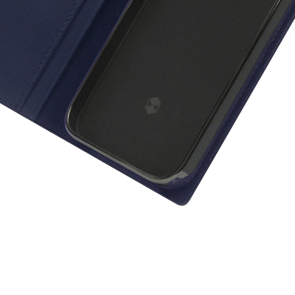 D+ Italian Carbon Leather Diary Case for iPhone 13 mini (Navy)