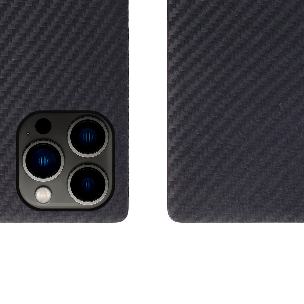 D+ Italian Carbon Leather Diary Case for iPhone 13 Pro (Black)