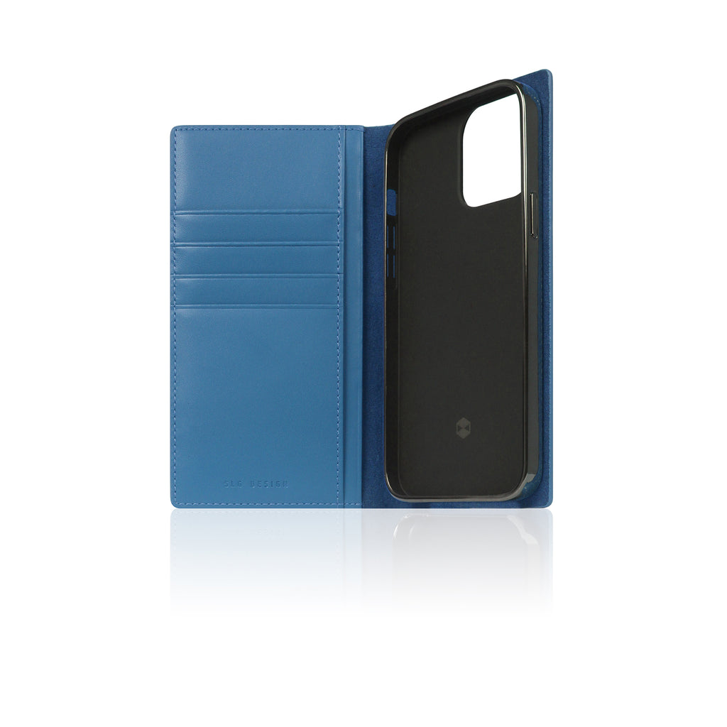 D+ Italian Carbon Leather Diary Case for iPhone 13 Pro (Blue)