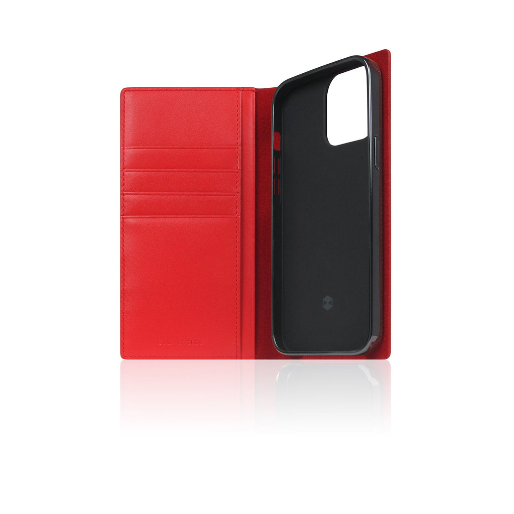 D+ Italian Carbon Leather Diary Case for iPhone 14 Pro (Red)