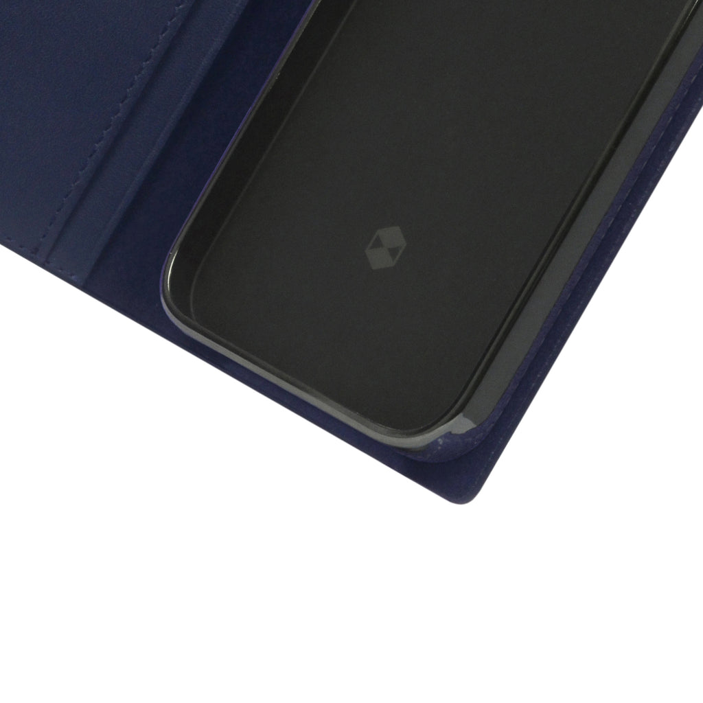D+ Italian Carbon Leather Diary Case for iPhone 13 Pro (Navy)
