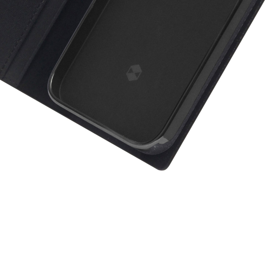 D+ Italian Carbon Leather Diary Case for iPhone 14 Pro Max (Black)