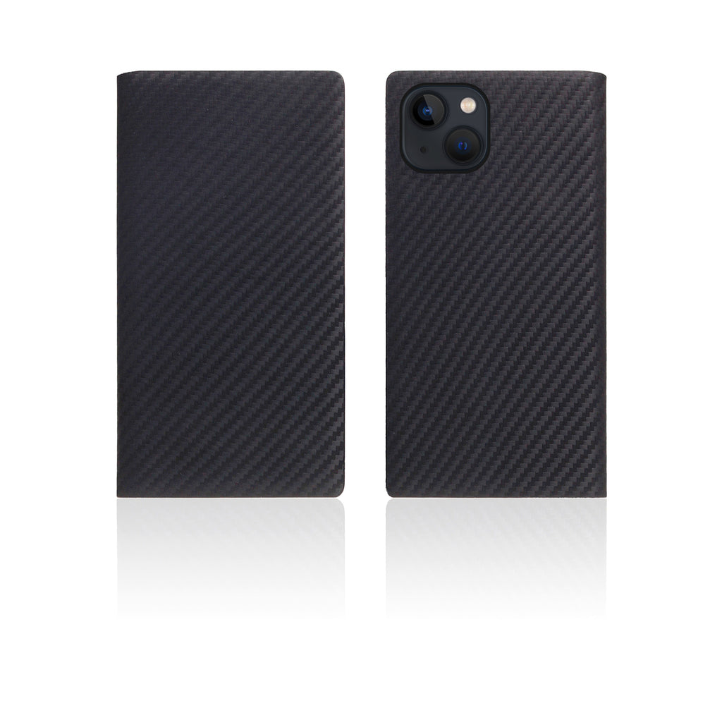 D+ Italian Carbon Leather Diary Case for iPhone 14 Plus (Black)