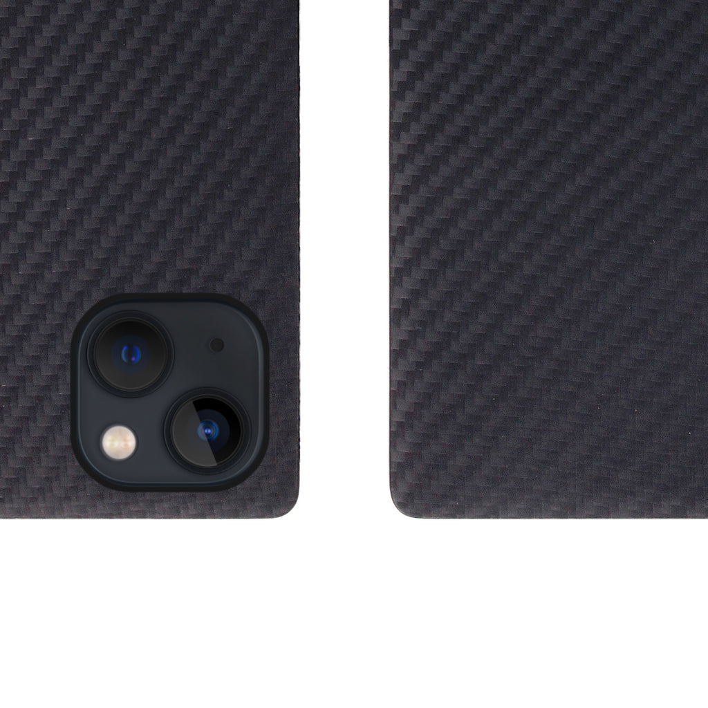 D+ Italian Carbon Leather Diary Case for iPhone 14 Plus (Black)