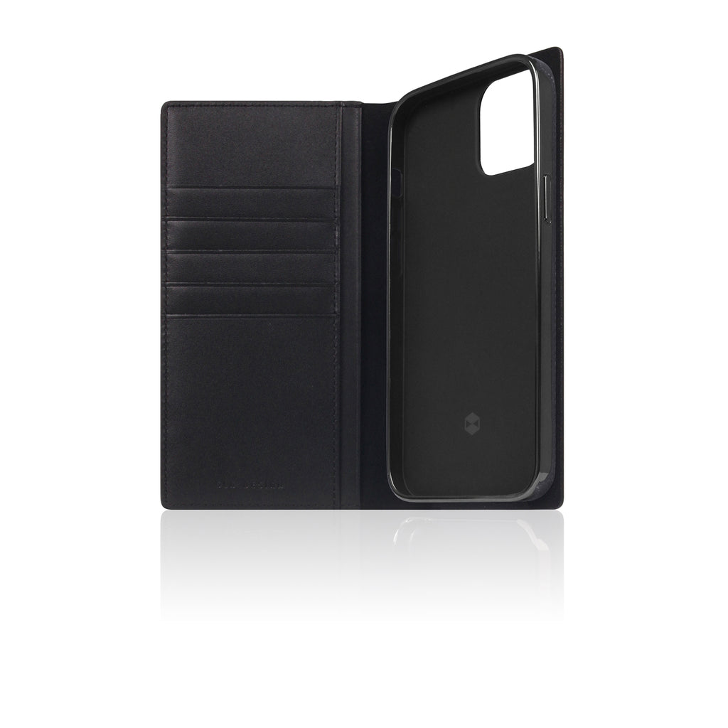 D+ Italian Carbon Leather Diary Case for iPhone 14 Plus (Black)