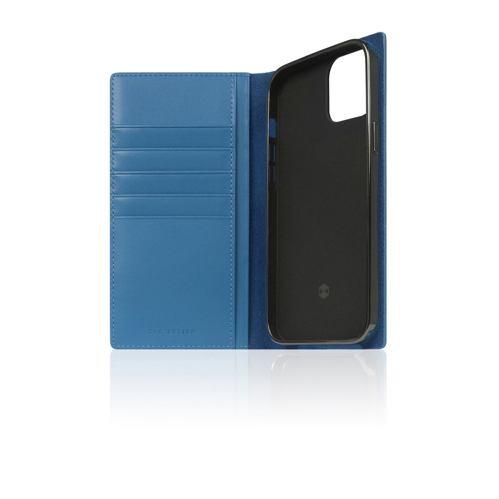 D+ Italian Carbon Leather Diary Case for iPhone 14 Plus (Blue)